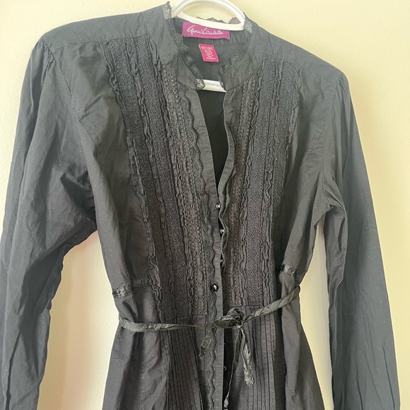 Gloria Vanderbilt witchcore gothic long sleeve button down shirt women’s medium - Picture 12 of 12
